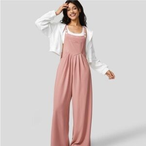 Halara Adjustable Strap Plicated Waffle Overalls Jumpsuit